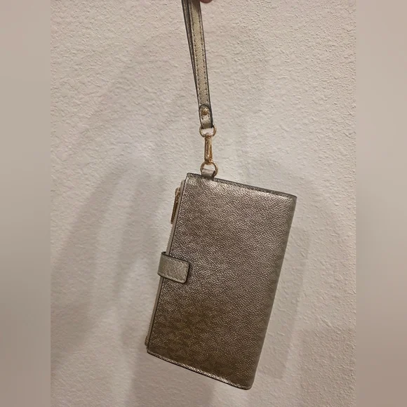 Michael Kors Gold Metallic Wristlet Wallet - Picture 4 of 9